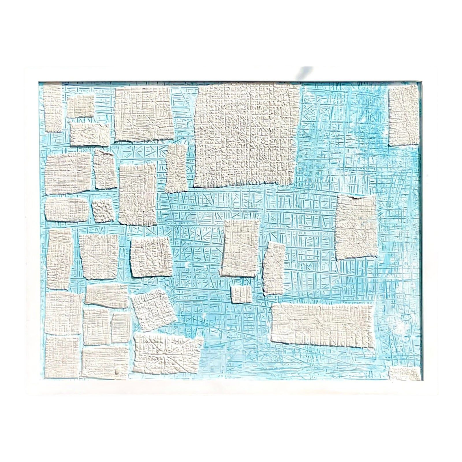 Vintage Contemporary Original Abstract Mixed Media Painting “White Matter #1” Signed Smith