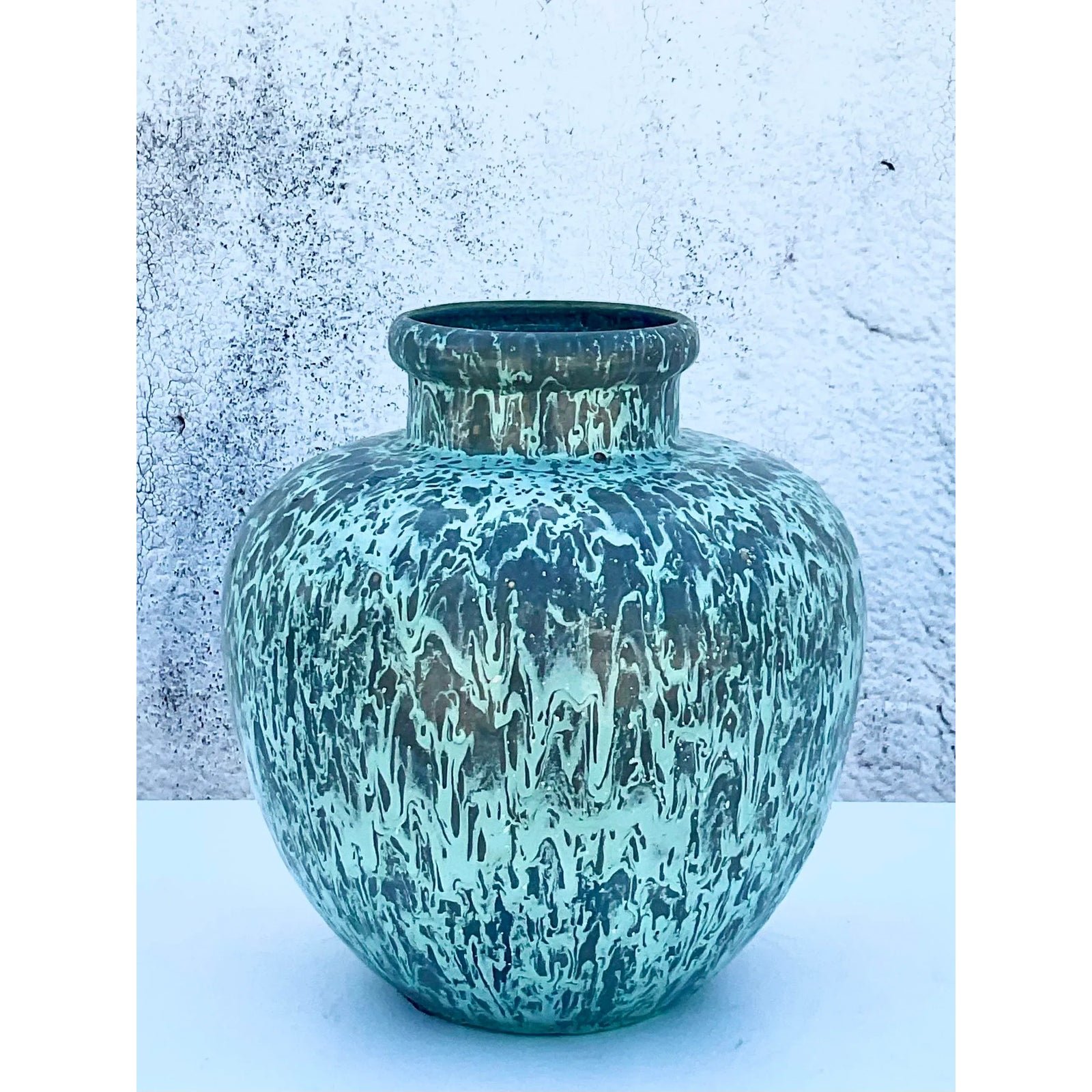 Vintage Contemporary Splatter Urn - Top view