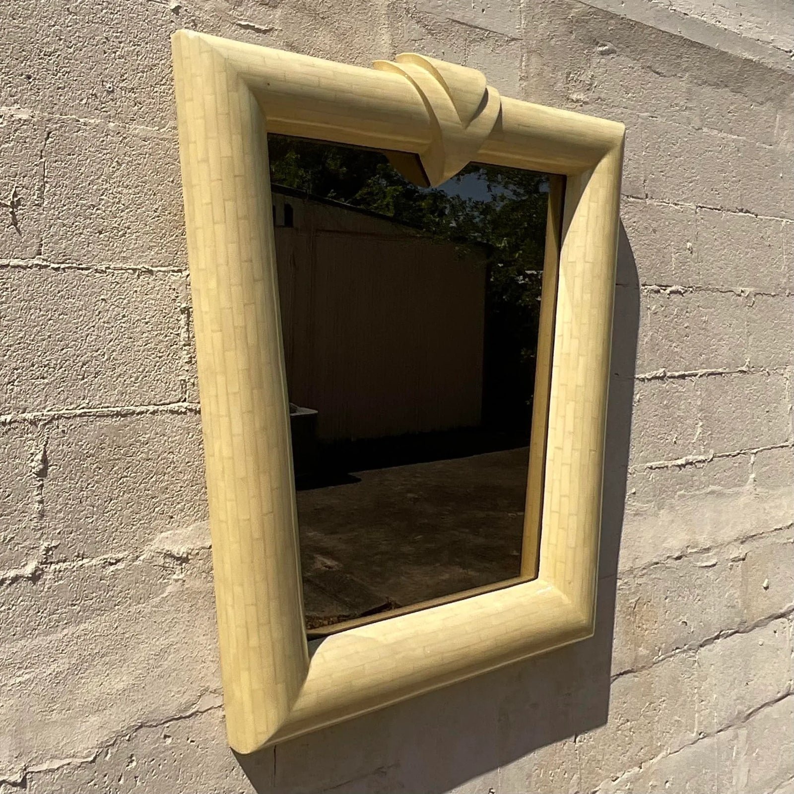 Vintage Contemporary Tessellated Bone Mirror - Top view