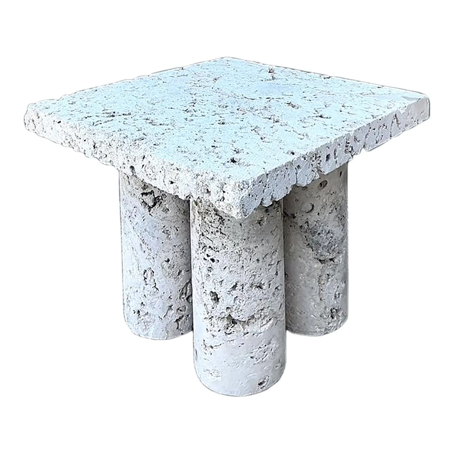Vintage Coquina Stone Side Table