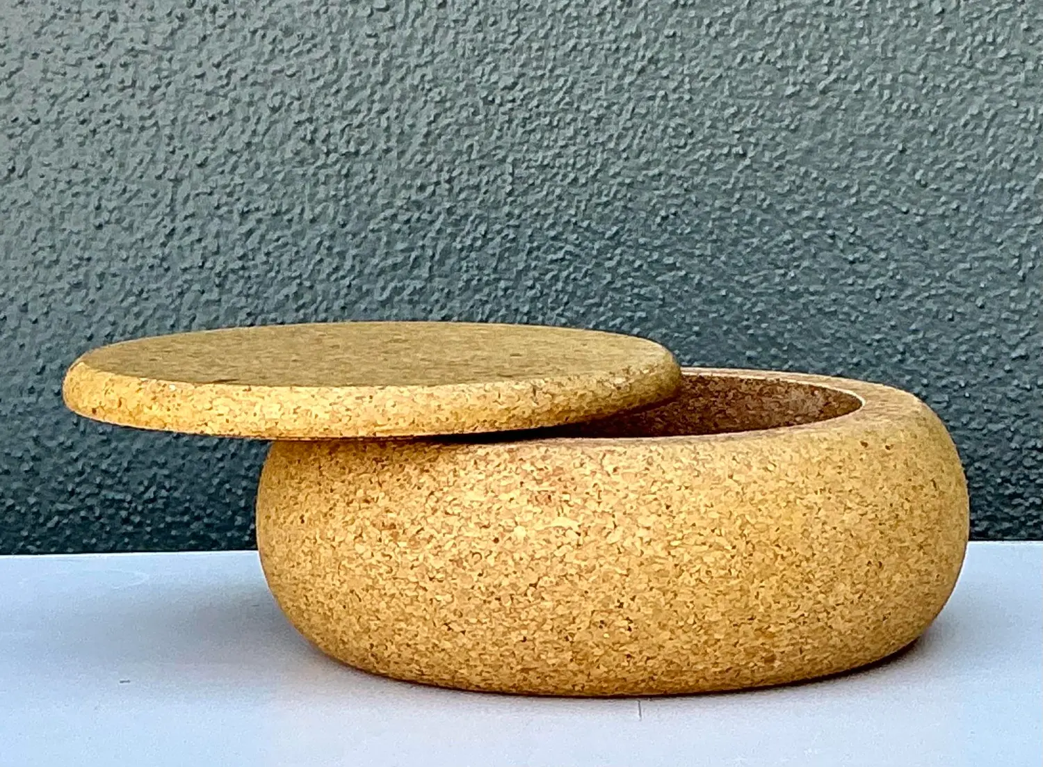 Vintage Cork Lidded Box - Side view
