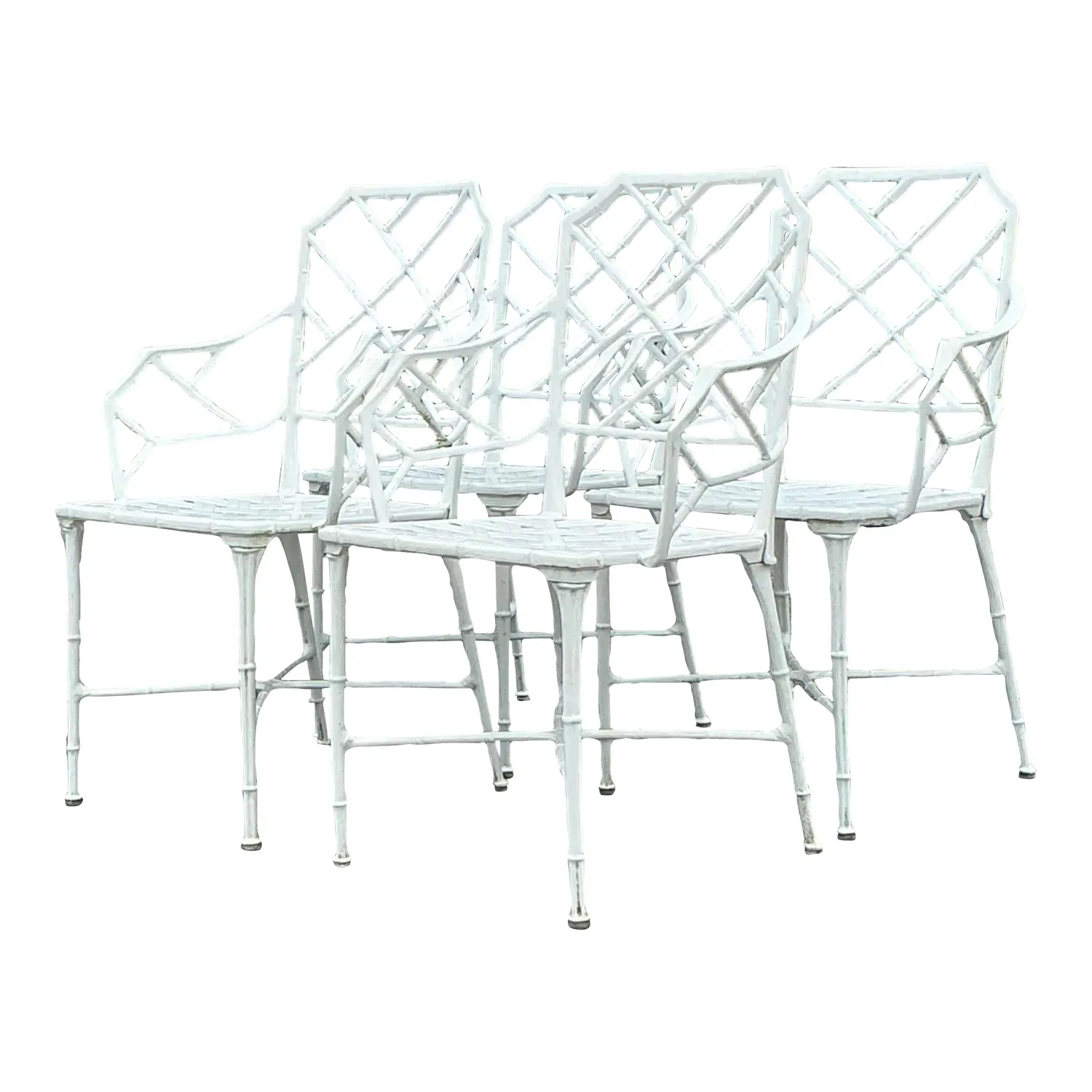 Vintage Costal “Calcutta” Cast Aluminum Dining Chairs After Brown Jordan - Set of 4