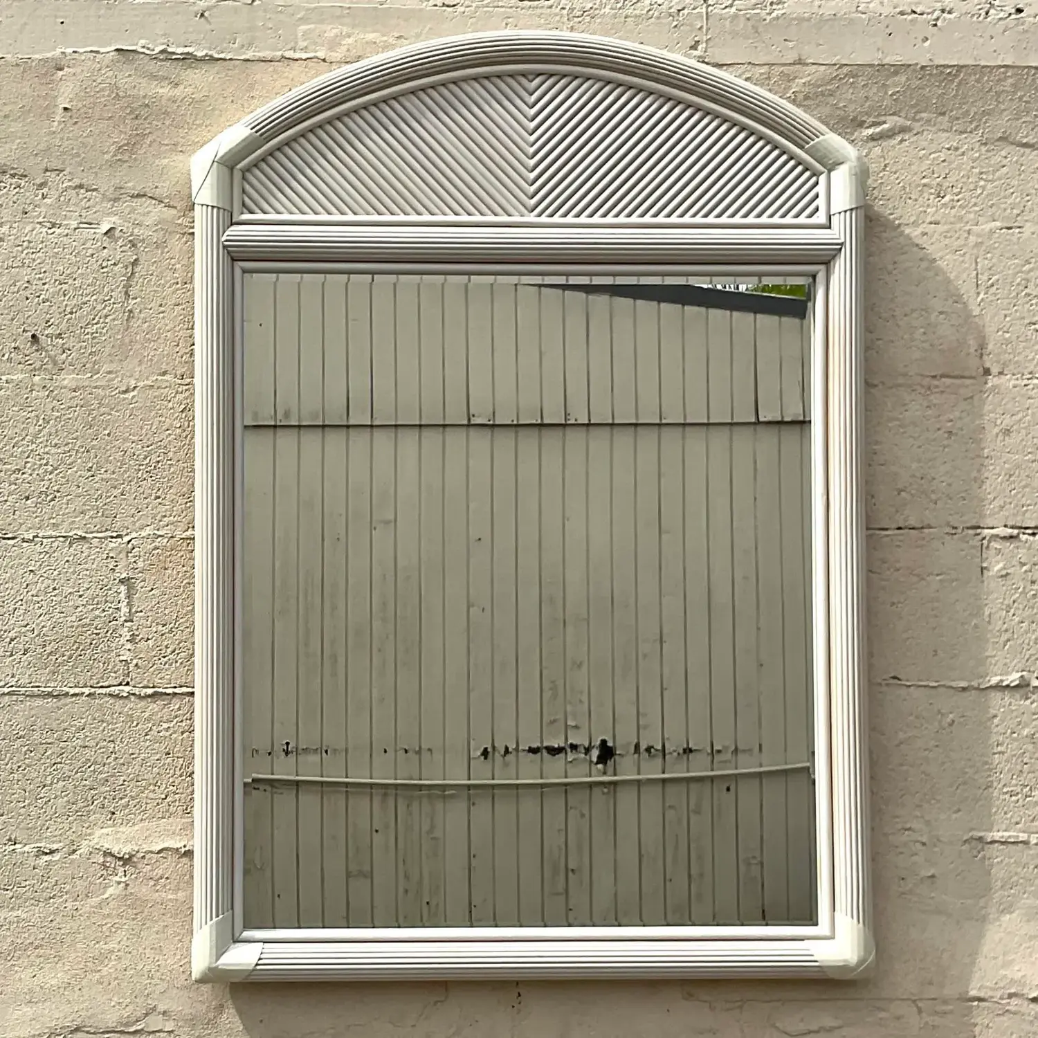 Vintage Costal Pencil Reed Mirror - Side view