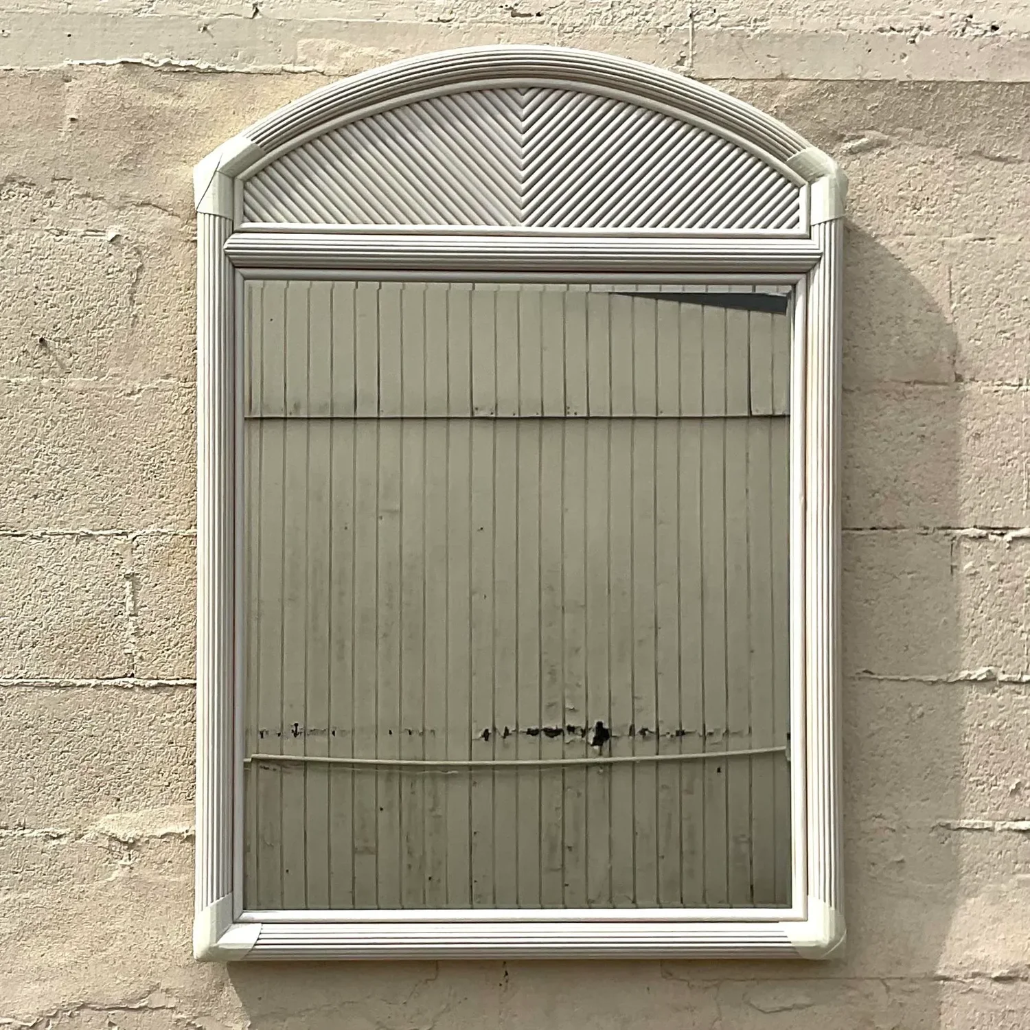 Vintage Costal Pencil Reed Mirror - Detail view