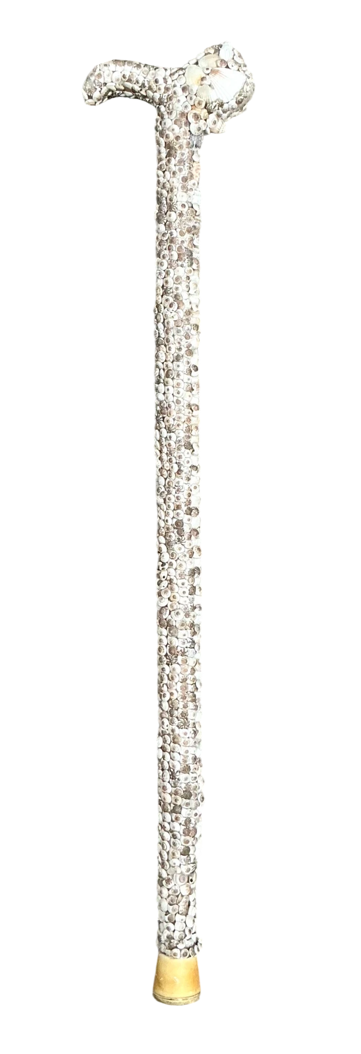 Vintage Costal Shell Encrusted Walking Stick - Detail view