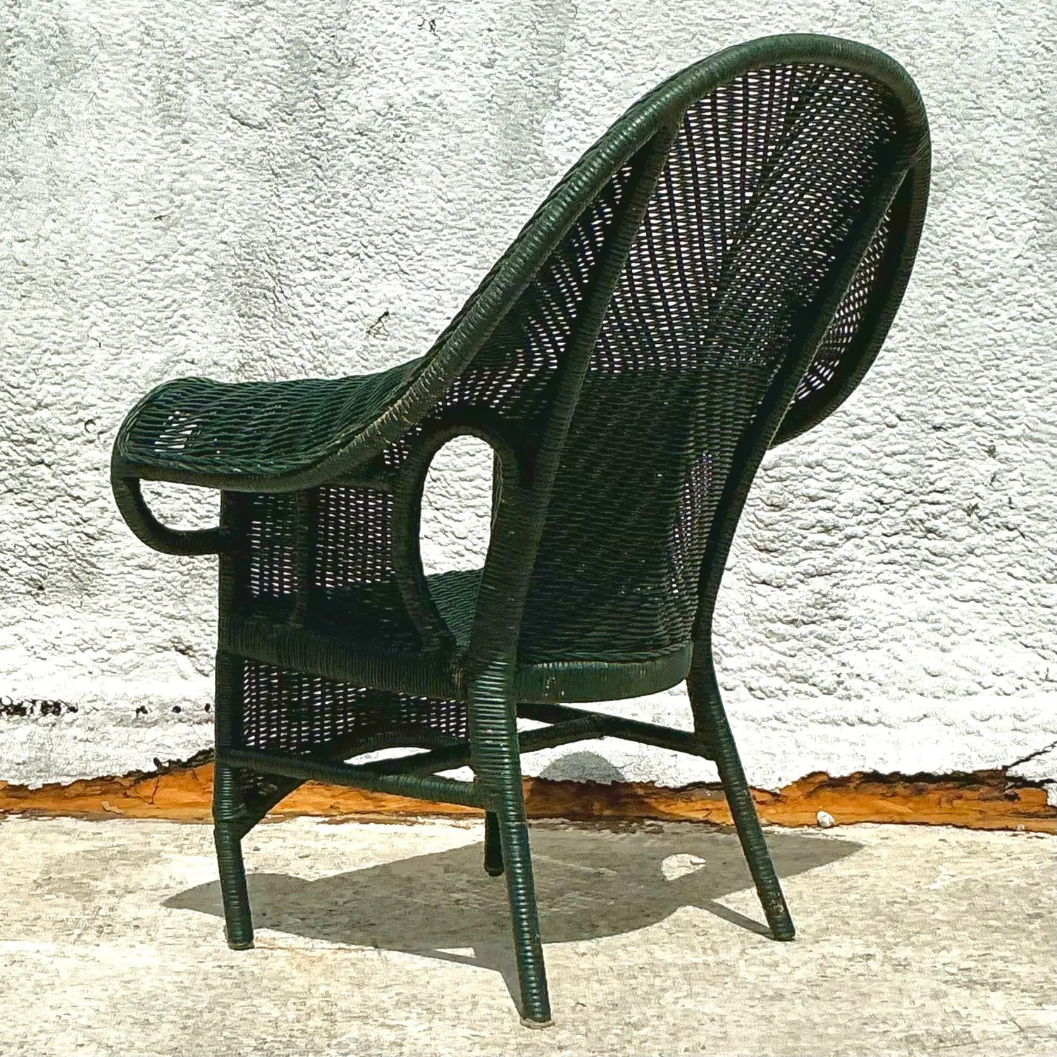 Vintage Costal Woven Rattan Lounge Chair - Top view