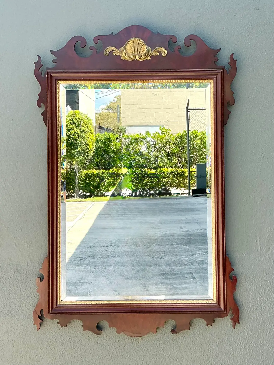 Vintage Councill Chippendale Clam Shell Mirror - Detail view