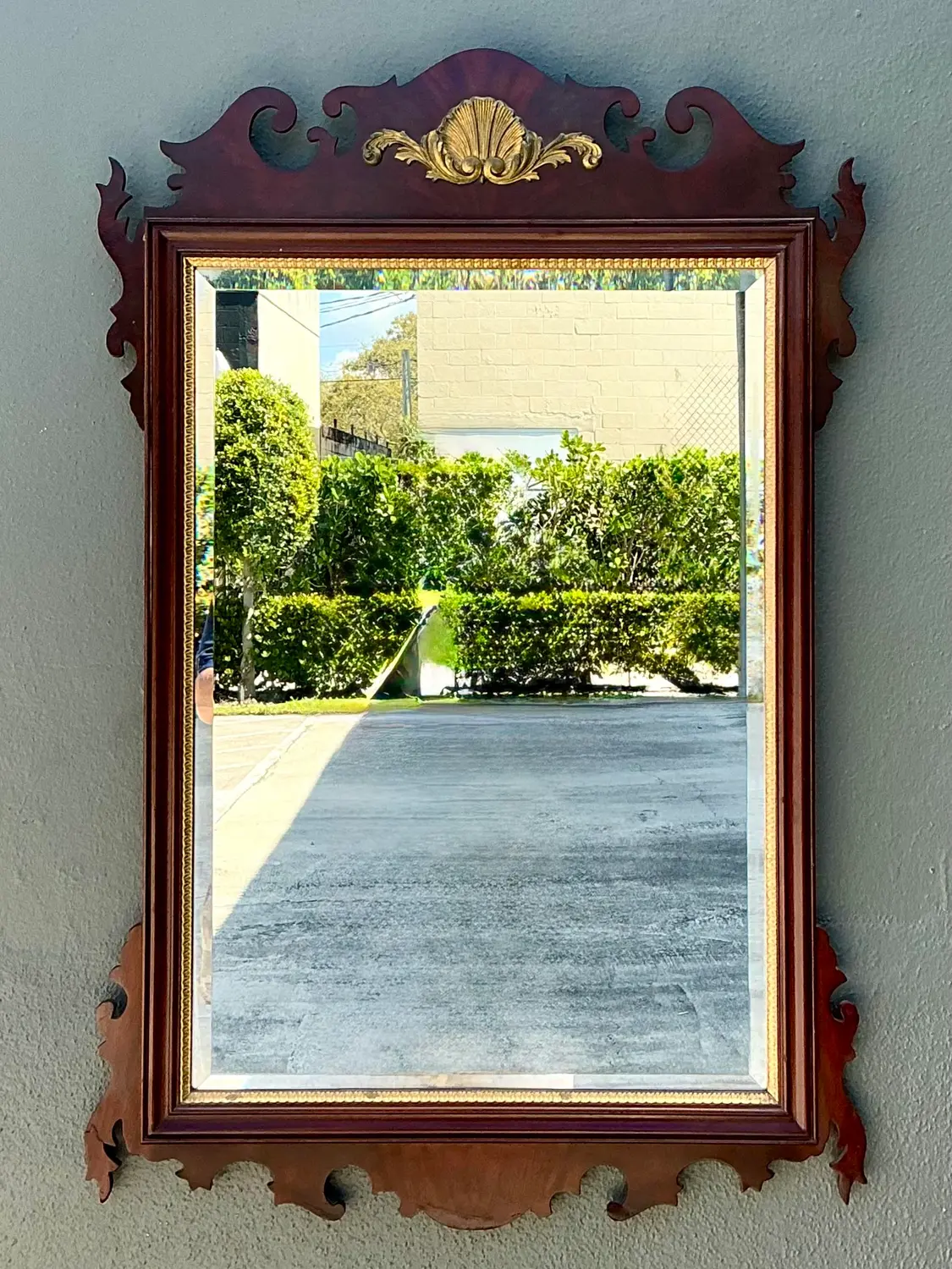 Vintage Councill Chippendale Clam Shell Mirror - Top view