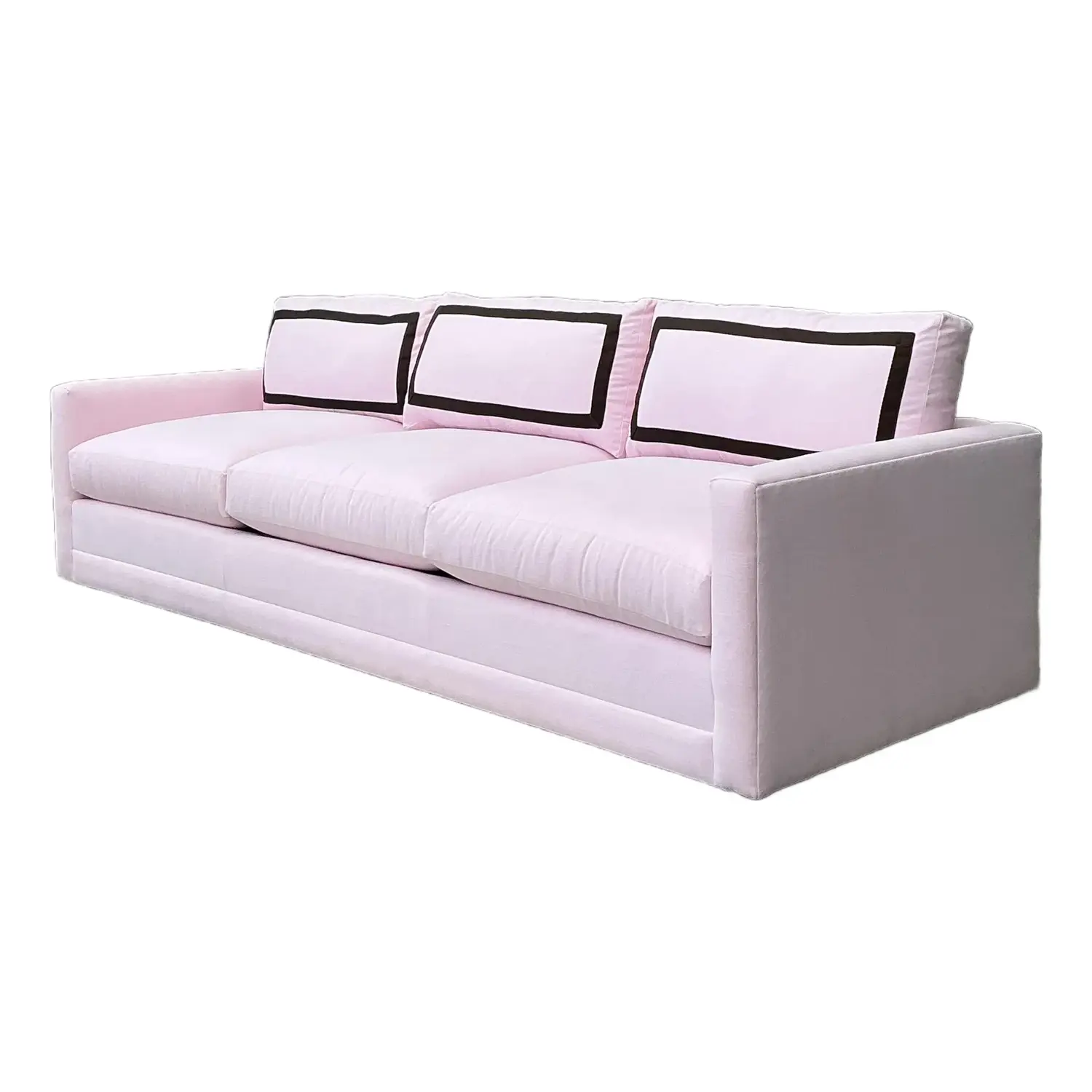 Vintage Cr Laine Three Seat Sofa in Romo “Linara Rosewater” With Samuel and Sons Trim