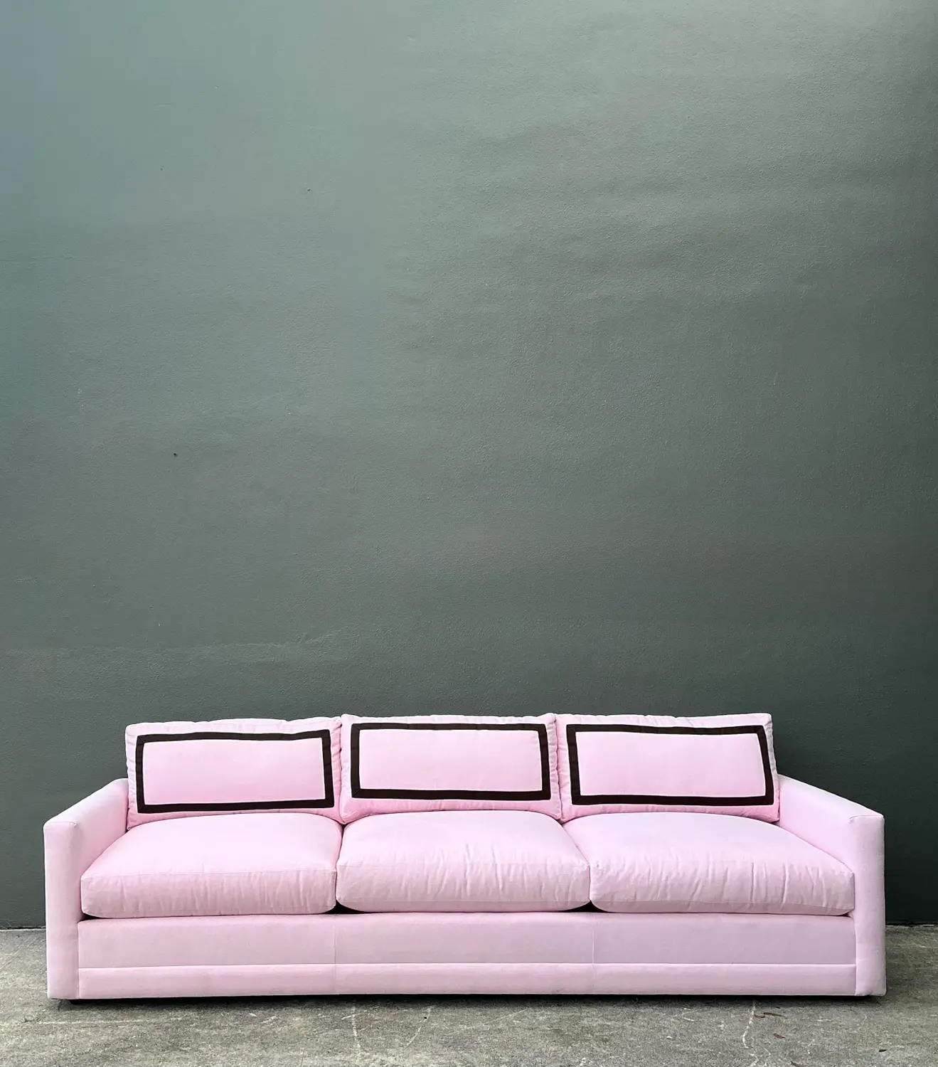 Vintage Cr Laine Three Seat Sofa in Romo “Linara Rosewater” With Samuel and Sons Trim - Top view