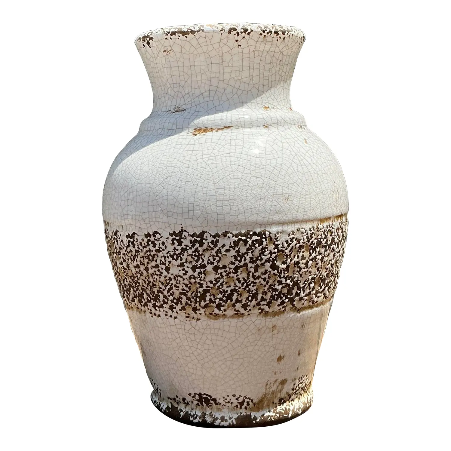 Vintage Crackle Glazed Ceramic Vase