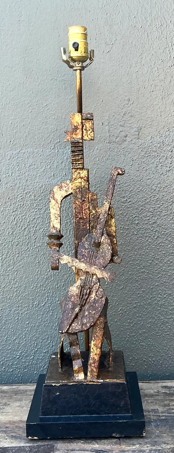 Vintage Cubist Figural Lamp - Top view