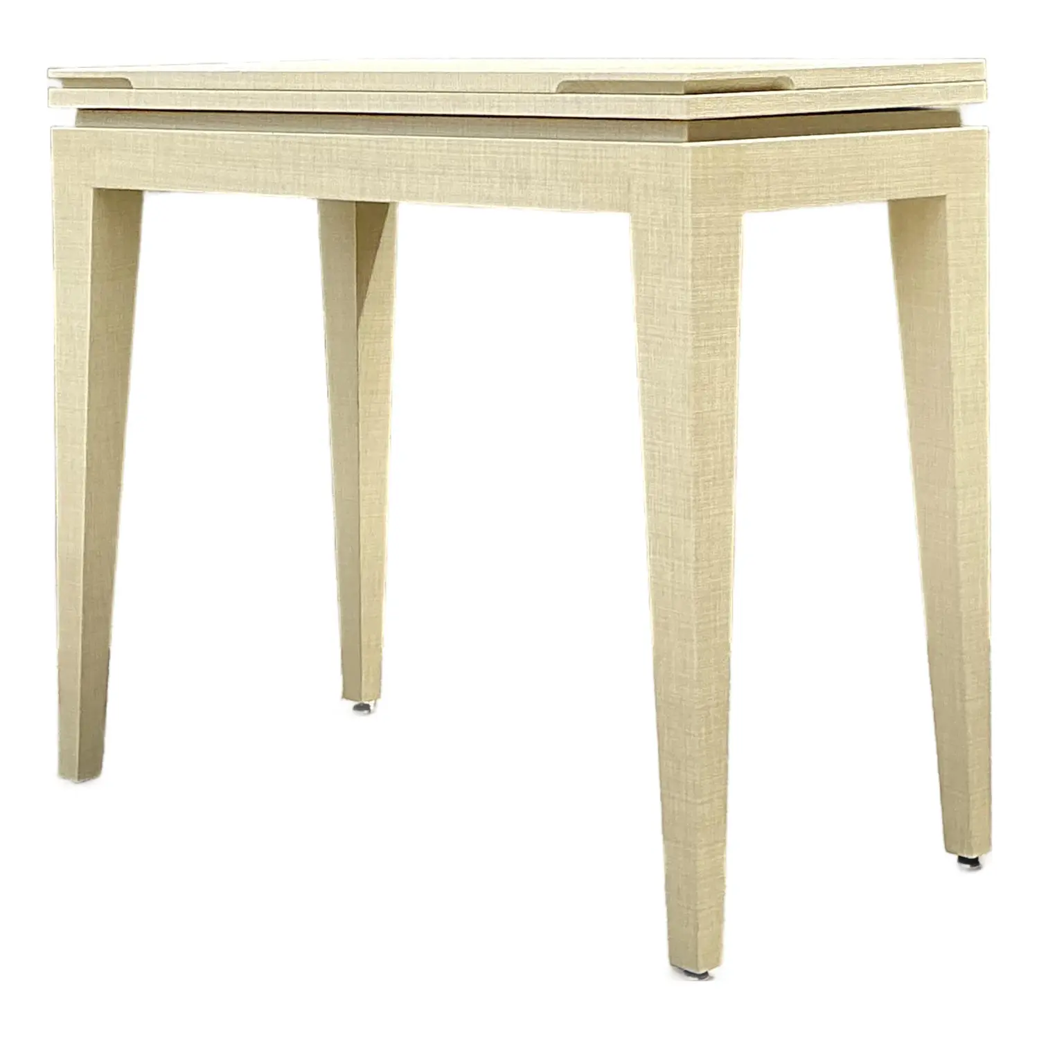 Vintage Custom Built Grasscloth Extendable Console/Game Table