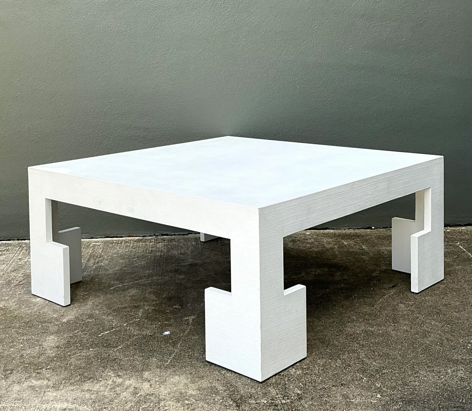 Vintage Custom Grasscloth Coffee Table - Detail view