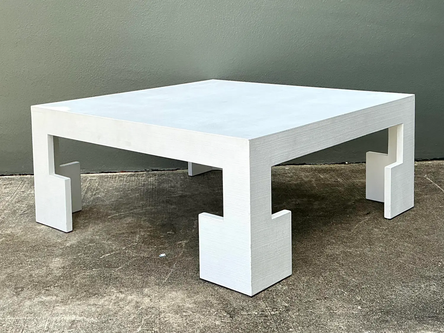 Vintage Custom Grasscloth Coffee Table - Top view