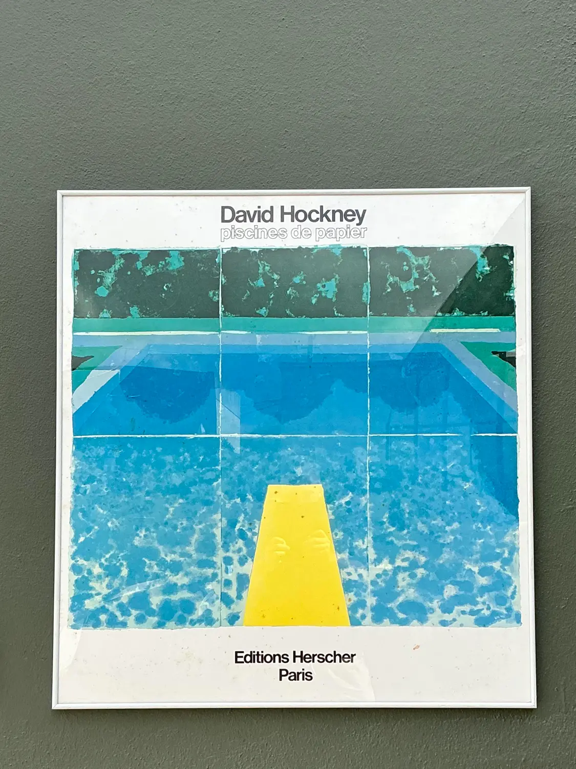 Vintage David Hockney Gallery Show Poster - Back view