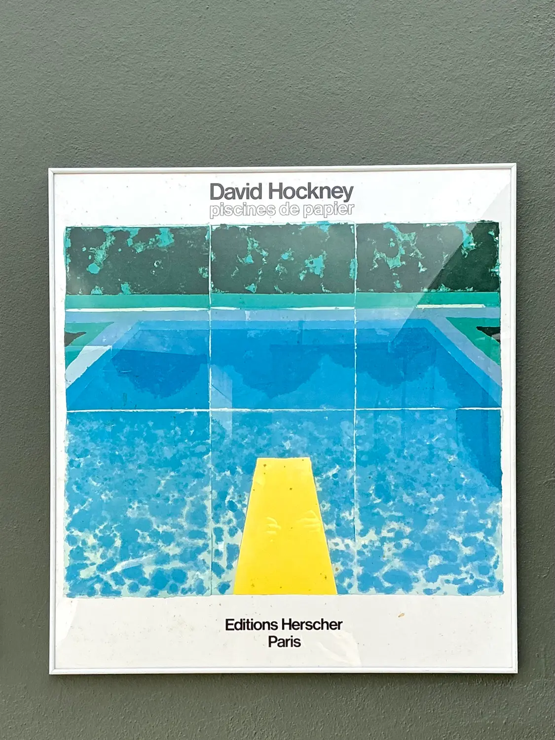 Vintage David Hockney Gallery Show Poster - Top view