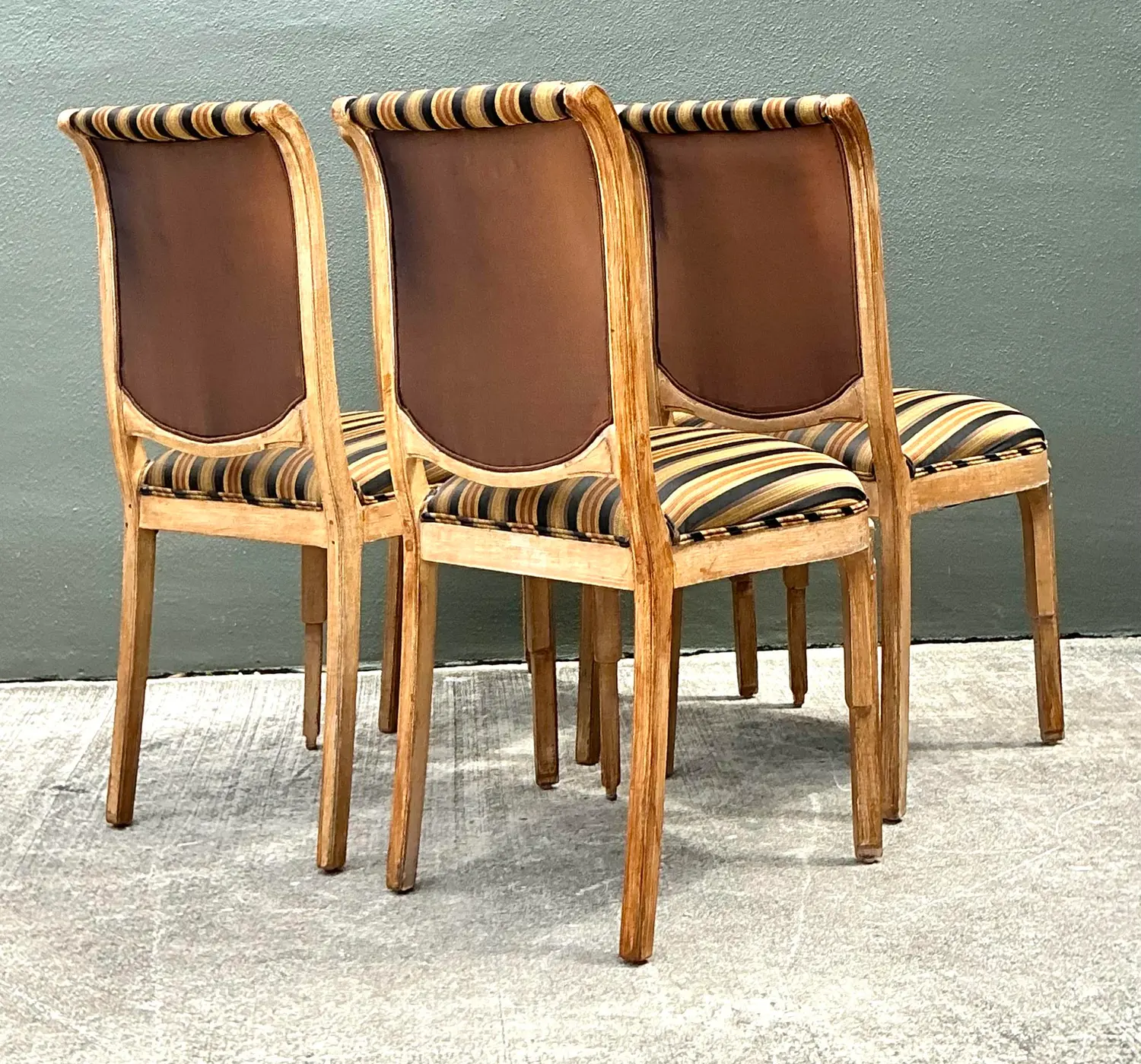 Vintage Deco Carved Dining Chairs - Set of 4 - Back view