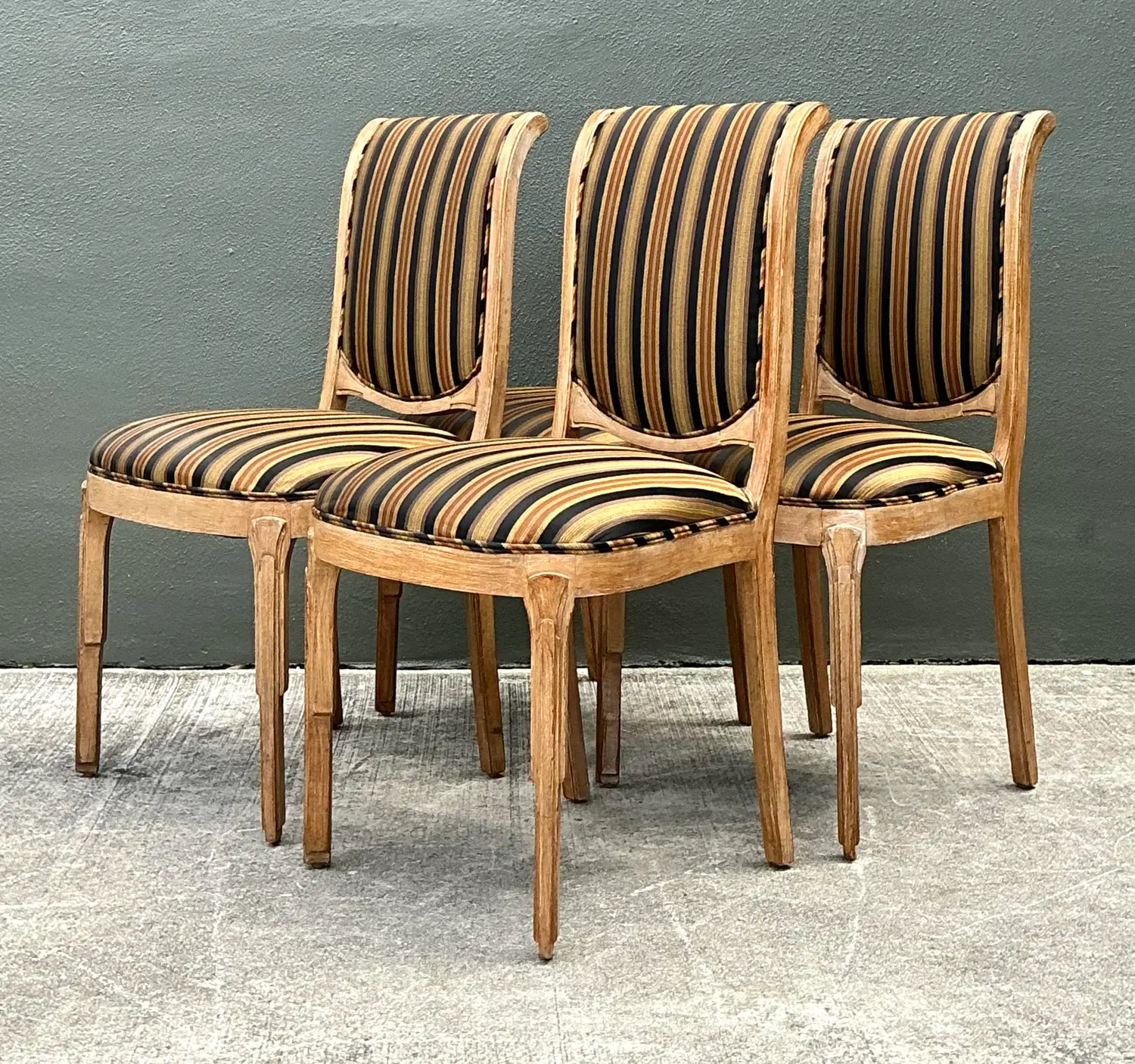 Vintage Deco Carved Dining Chairs - Set of 4 - Top view