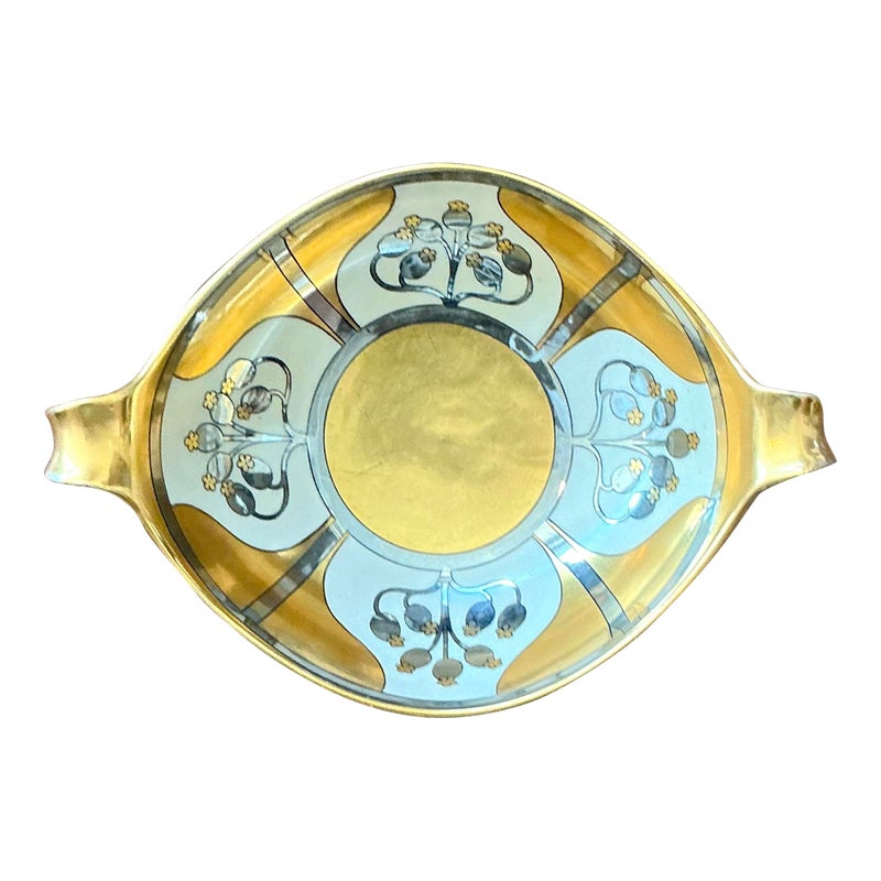 Vintage Deco Hand Painted Floral Bowl