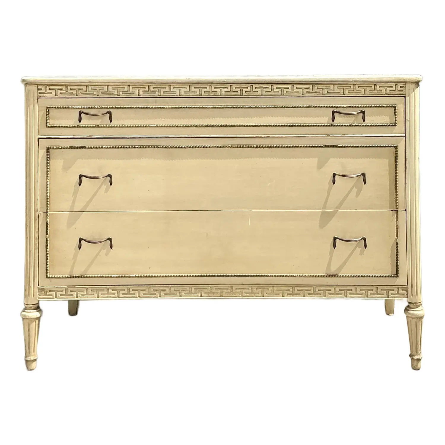 Vintage Distressed Greek Key Chest of Drawers