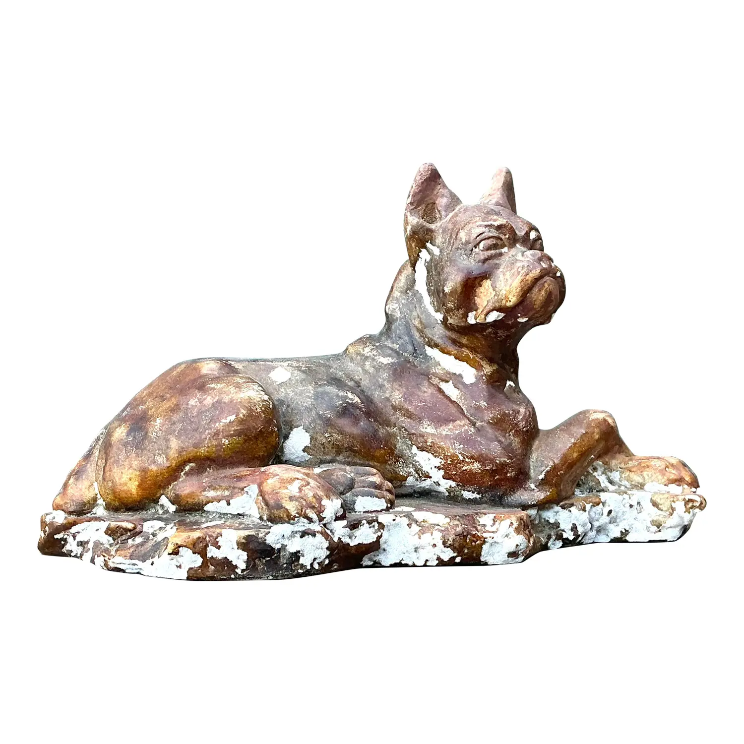 Vintage Distressed Plaster Dog - Detail view