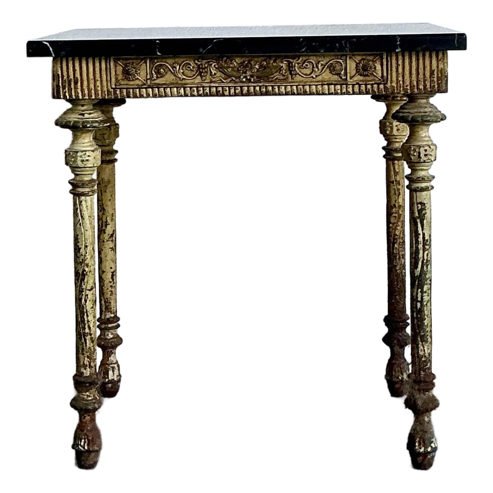 Vintage Distressed Wrought Iron Side Table
