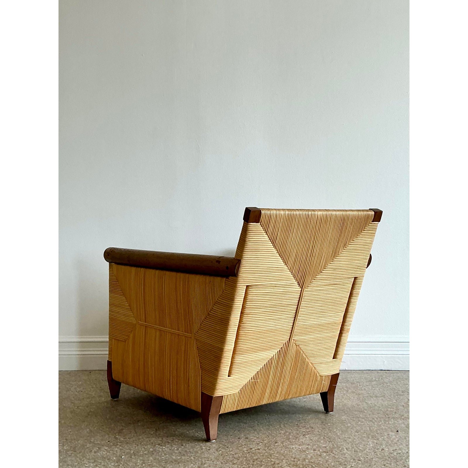 Vintage Donghia “Merbau” Woven Rattan Lounge Chair - Top view