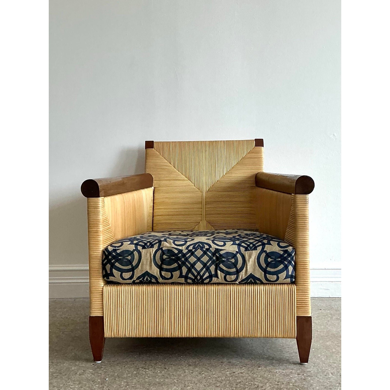 Vintage Donghia “Merbau” Woven Rattan Lounge Chair - Side view