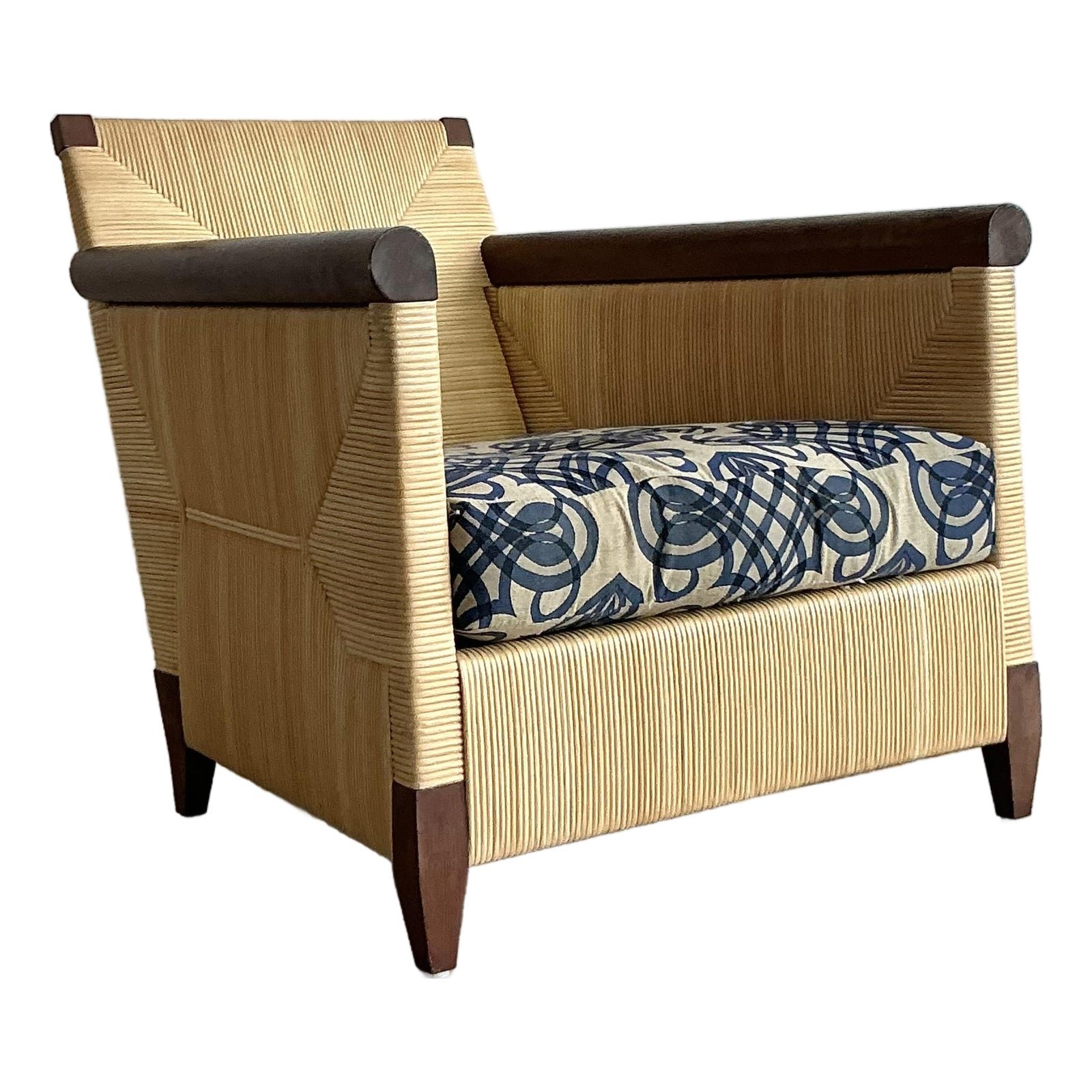 Vintage Donghia “Merbau” Woven Rattan Lounge Chair