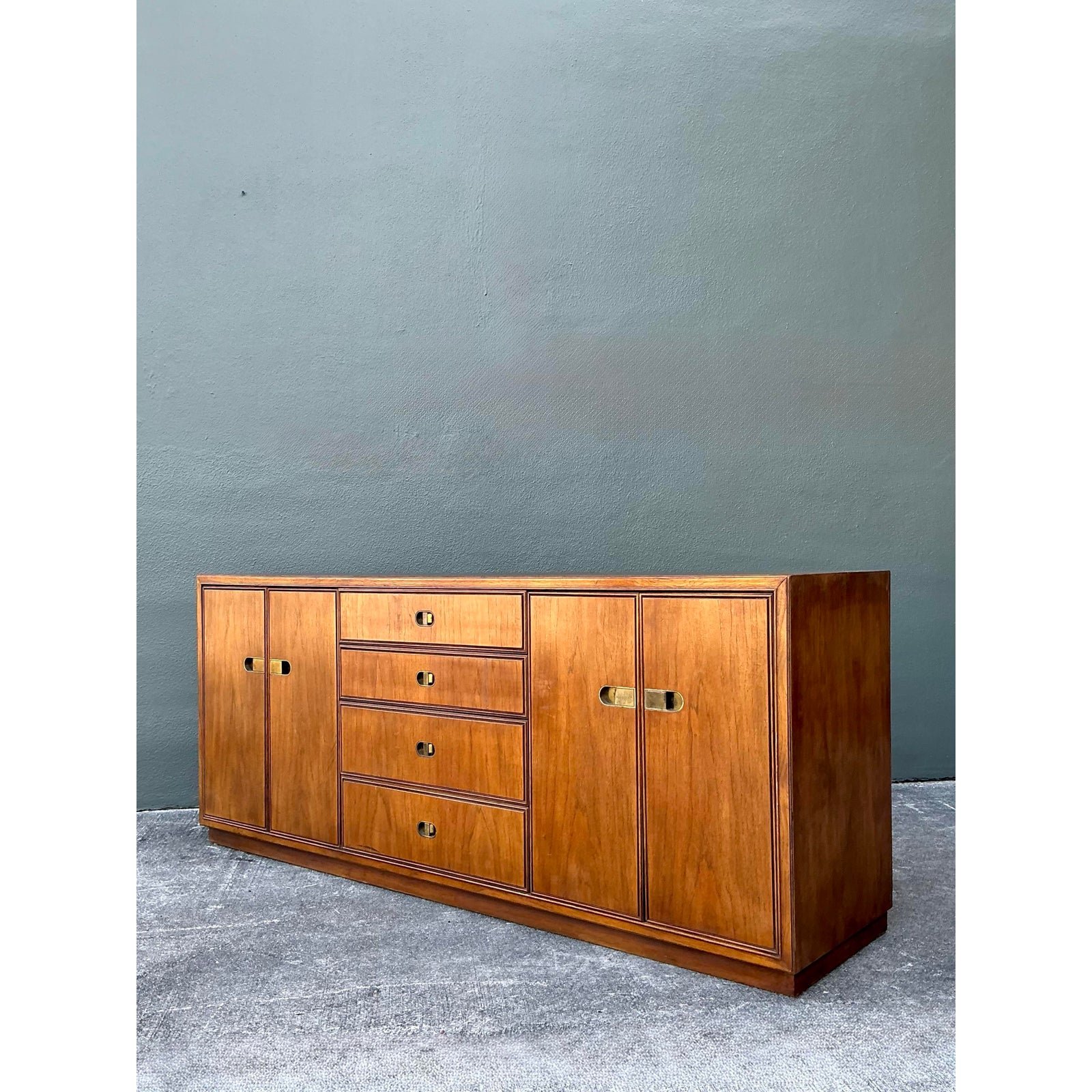 Vintage Drexel Brass Pull Dresser - Top view