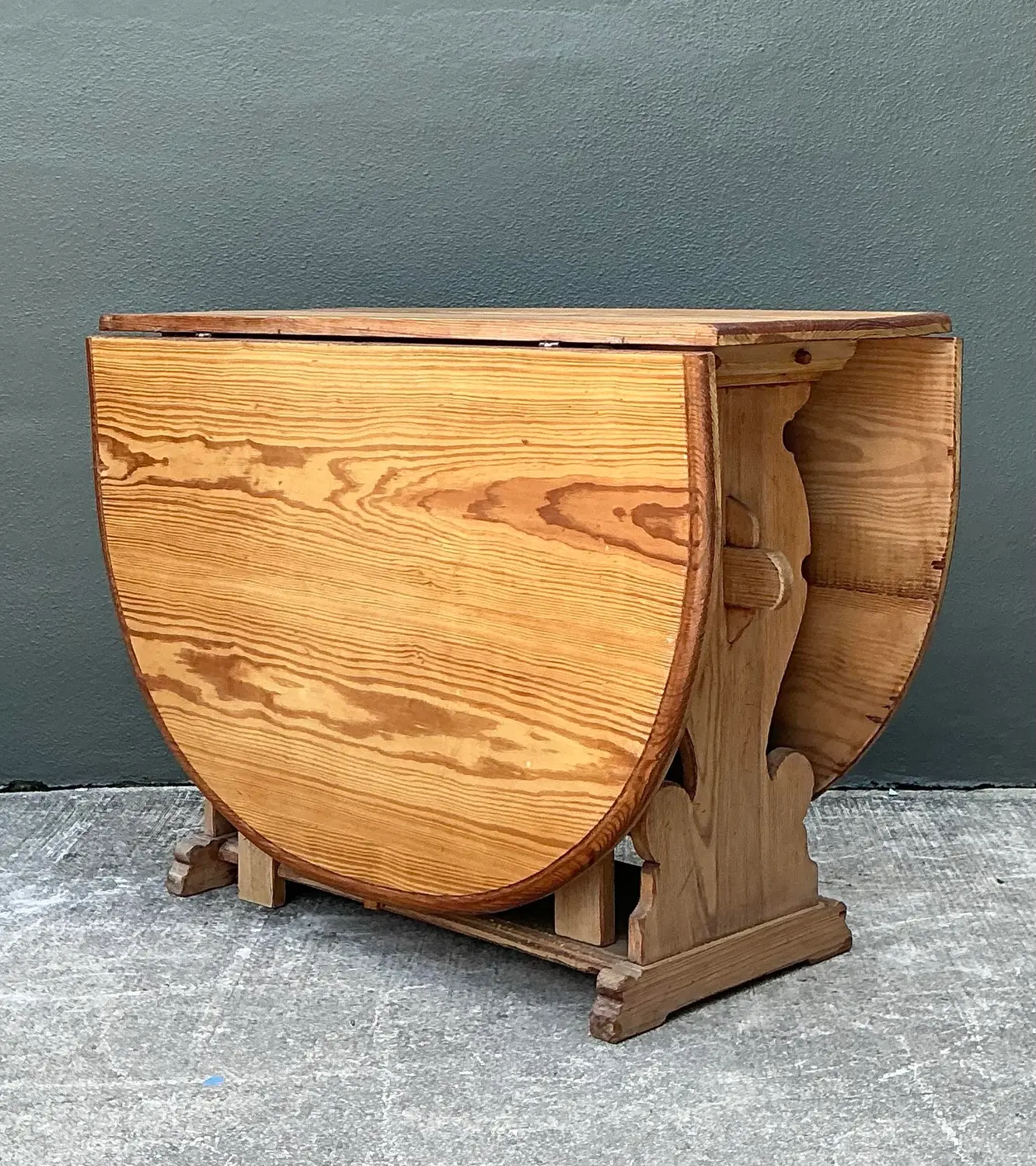 Vintage Drop Leaf Dining Table - Side view