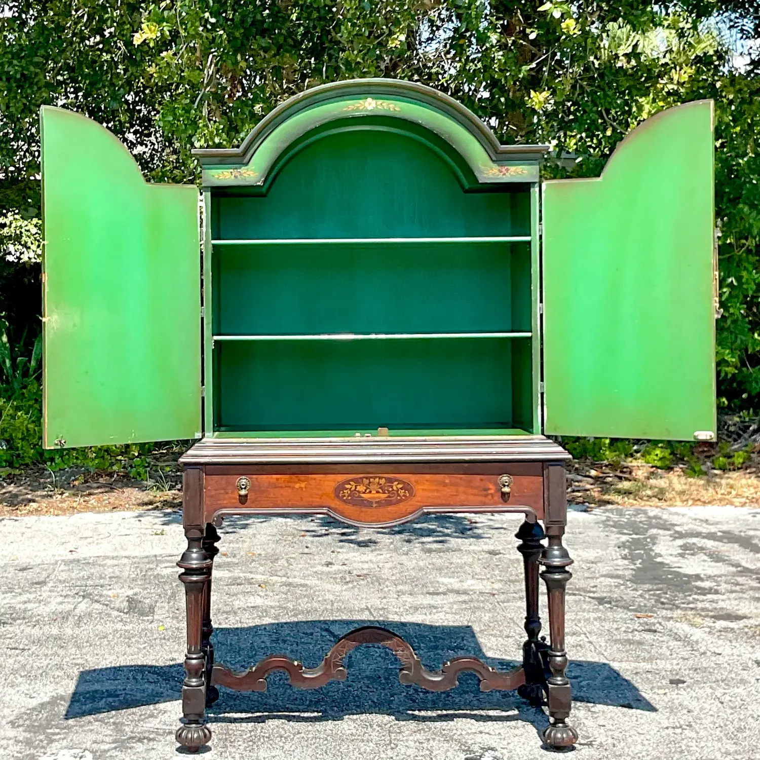 Vintage Early 20th Century Jacobean Style Cabinet - Side view