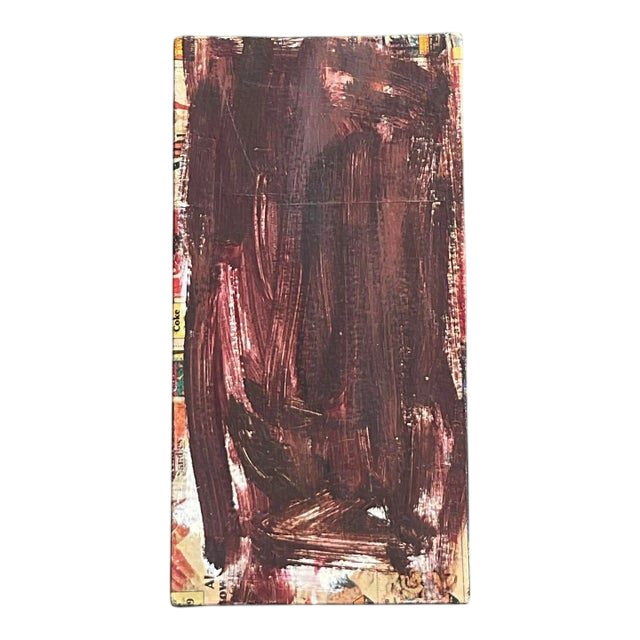 Vintage Early 21st Century Russell Christoffersen Abstract on Canvas Over Decoupage