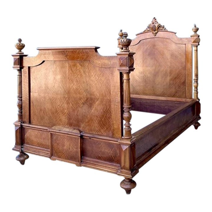 Vintage Eastlake Carved Wood Twin Bed