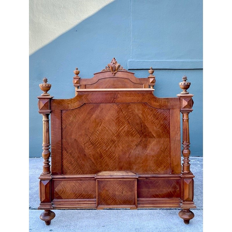 Vintage Eastlake Carved Wood Twin Bed - Detail view