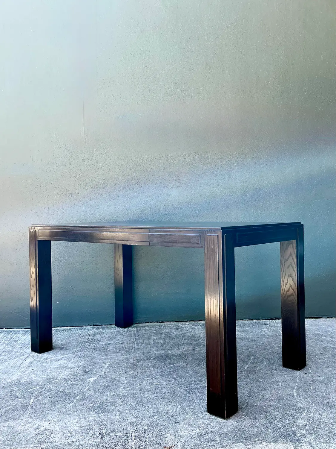Vintage Ebony Parsons Desk - Side view