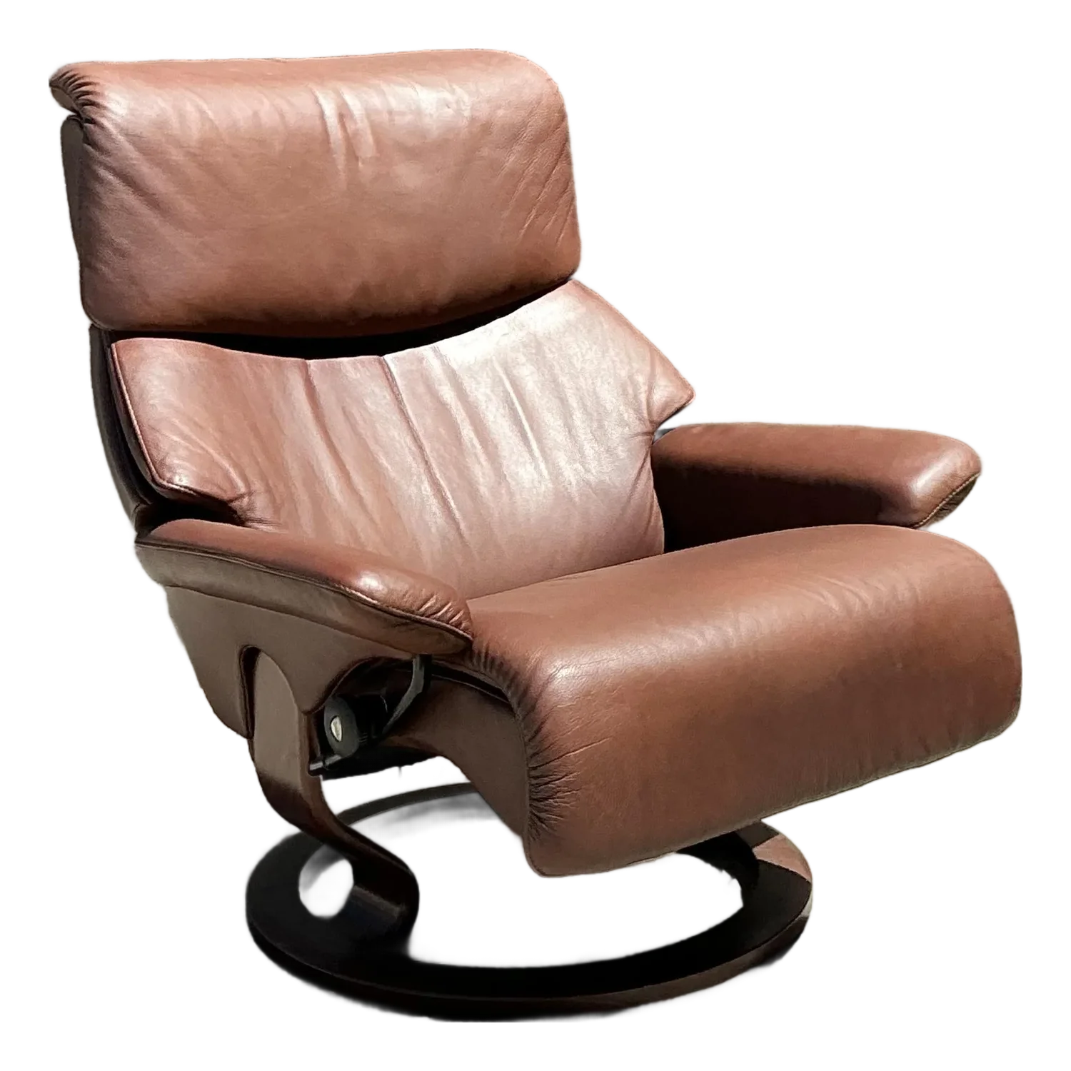 Vintage Ekornes “Stressless” Leather Lounge Chair - Detail view
