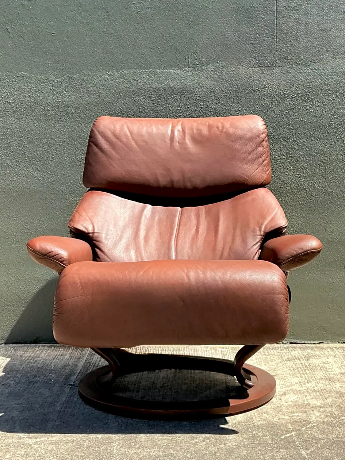 Vintage Ekornes “Stressless” Leather Lounge Chair - Top view
