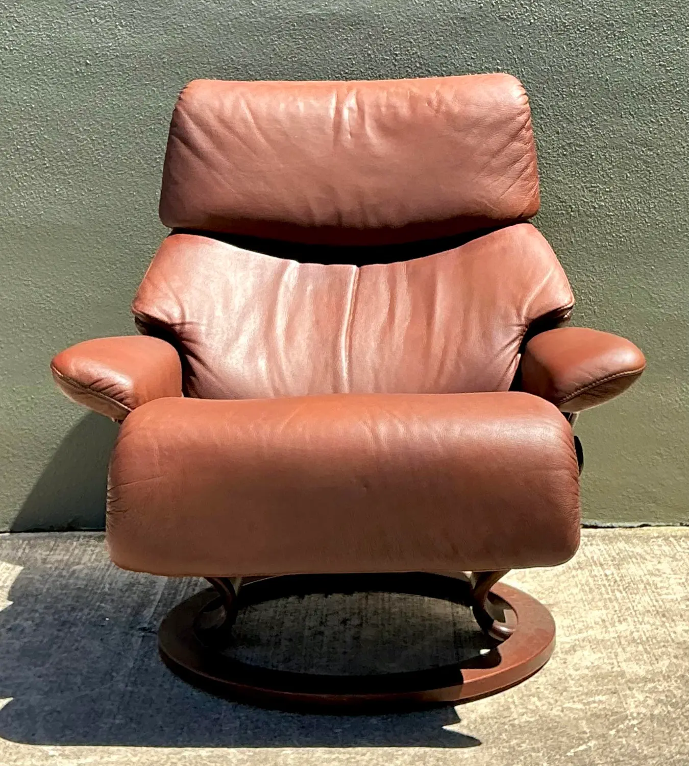 Vintage Ekornes “Stressless” Leather Lounge Chair - Side view