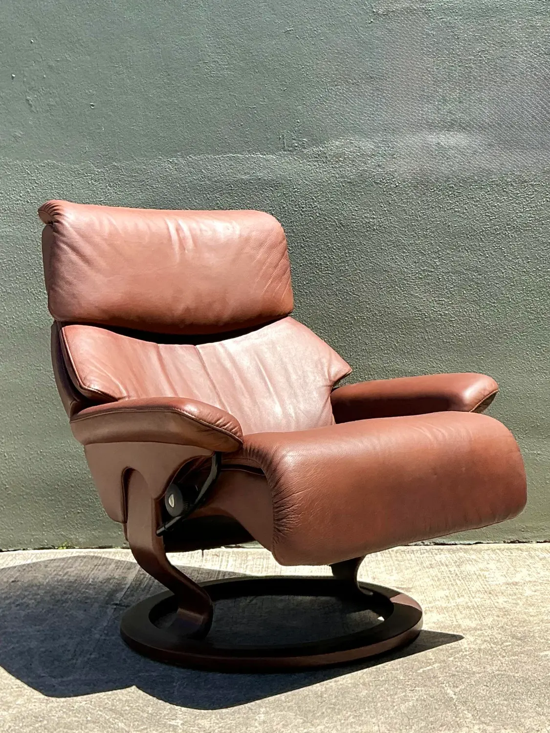 Vintage Ekornes “Stressless” Leather Lounge Chair - Back view