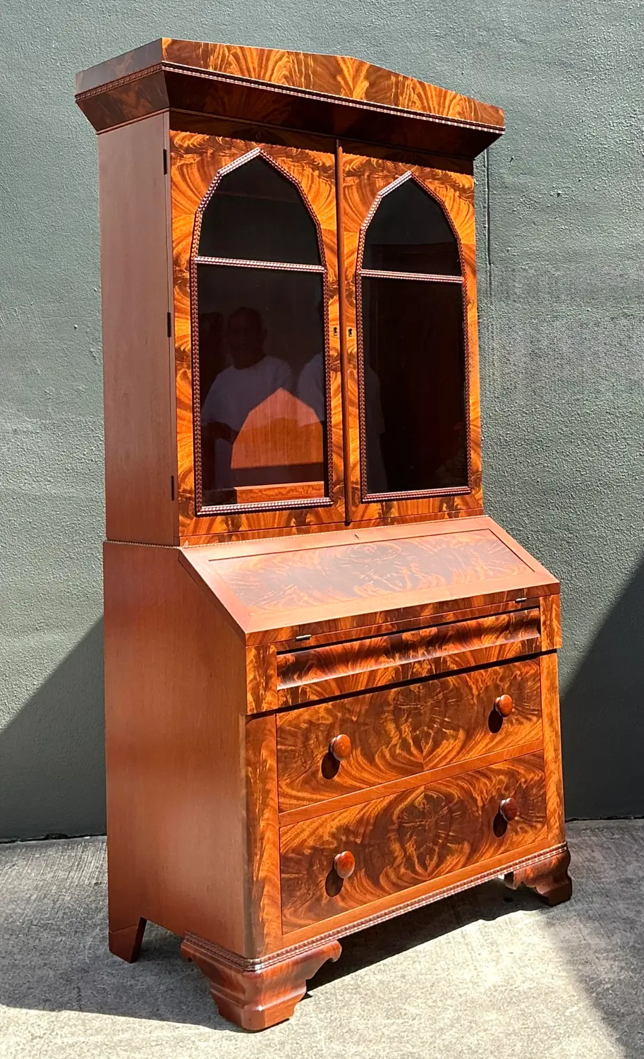Vintage Empire Drop Front Secretary Desk - Top view
