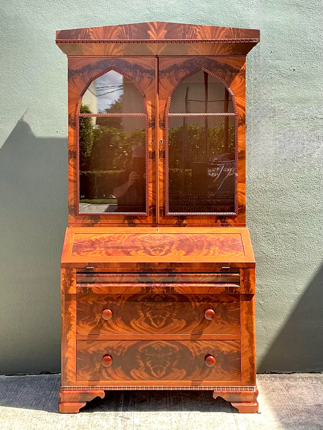 Vintage Empire Drop Front Secretary Desk - Side view