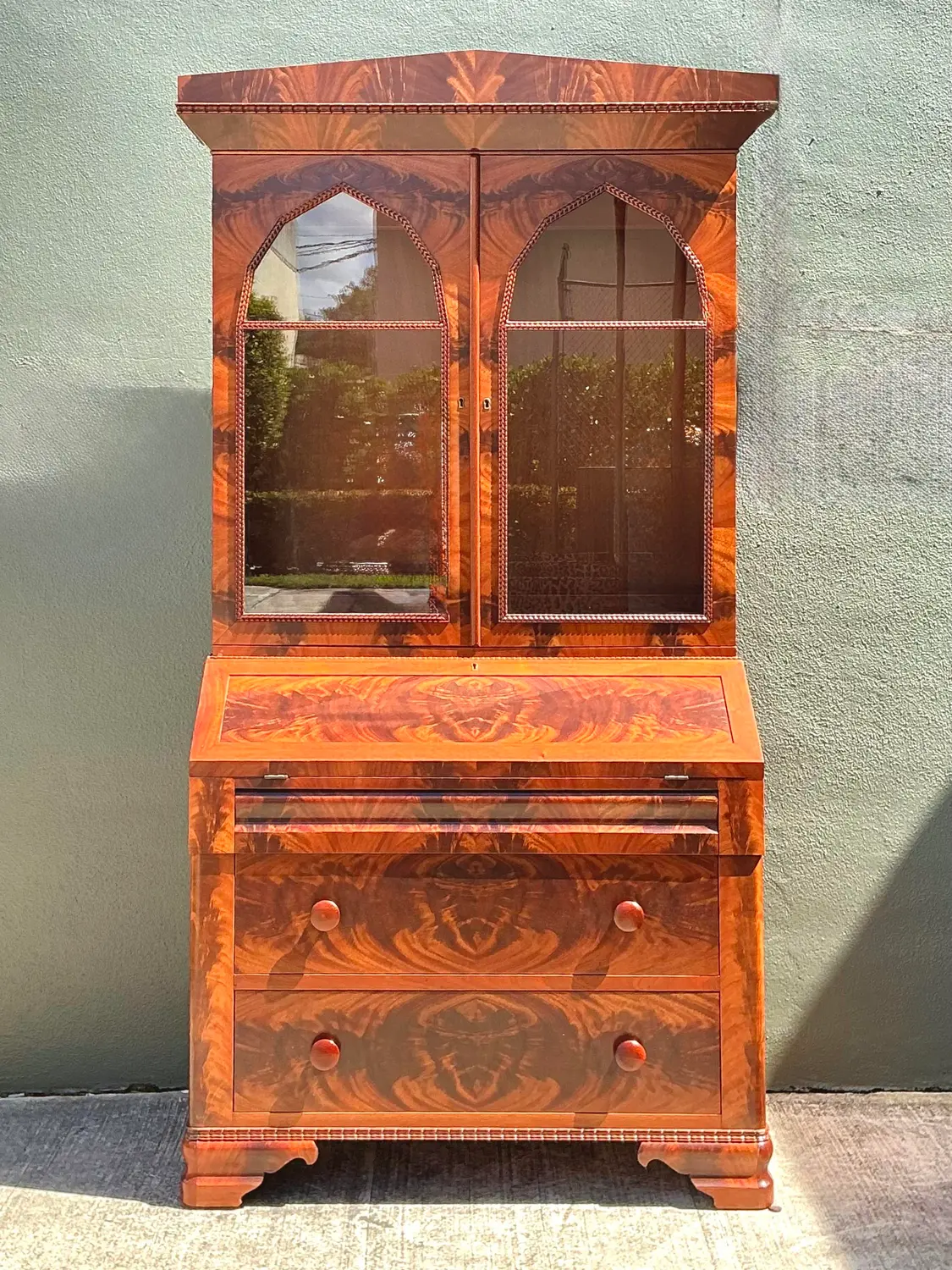 Vintage Empire Drop Front Secretary Desk - Back view