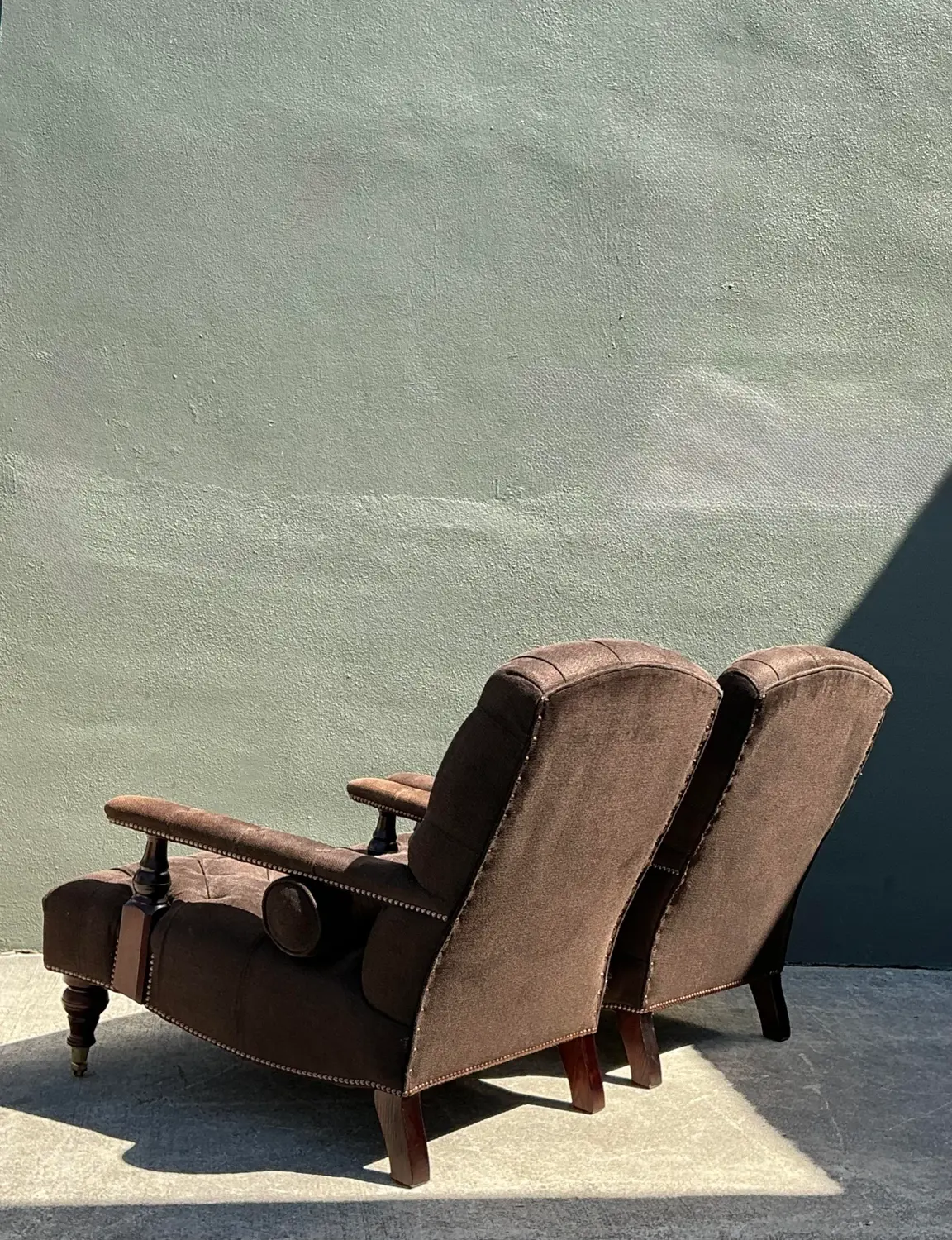 Vintage English George Smith “Edwardian” Tufted Lounge Chairs - A Pair - Top view
