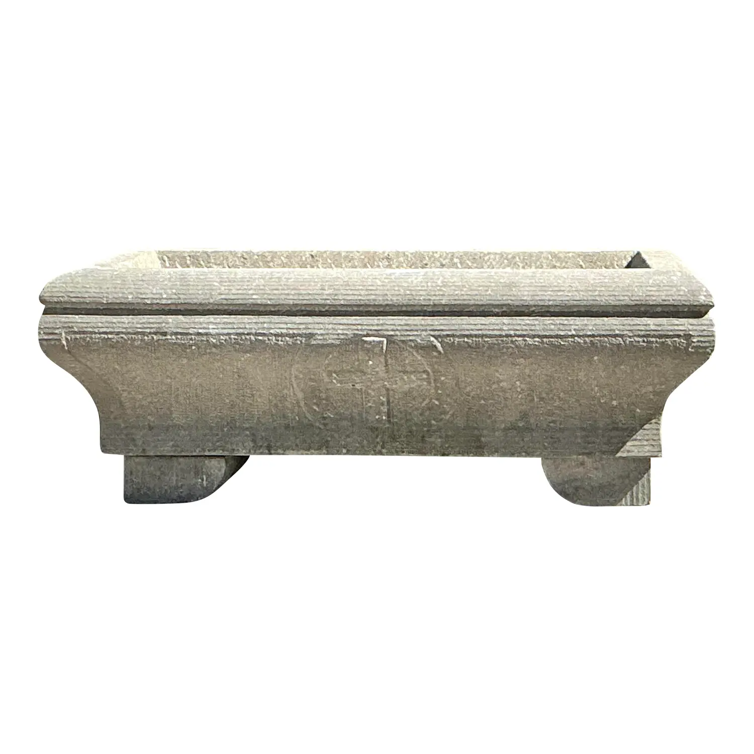 Vintage Engraved Stone Planter - Detail view