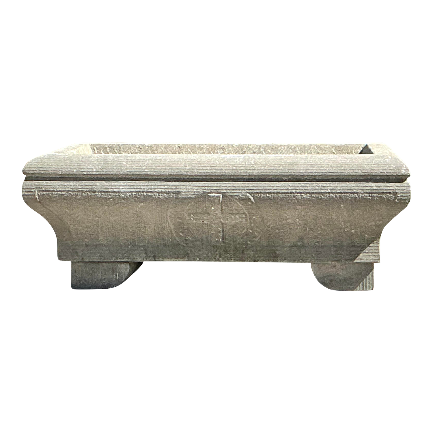 Vintage Engraved Stone Planter - Side view