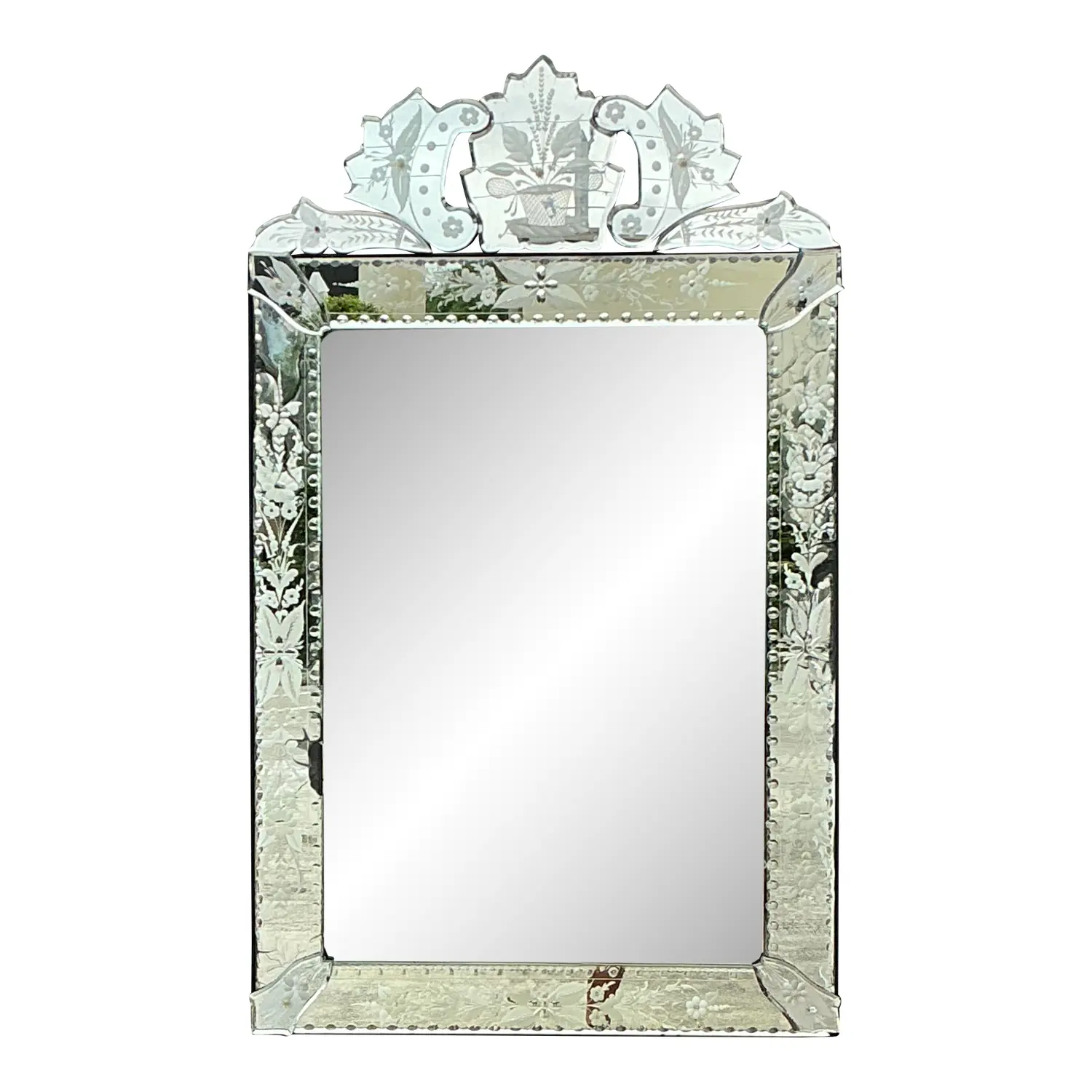 Vintage Etched Venetian Mirror