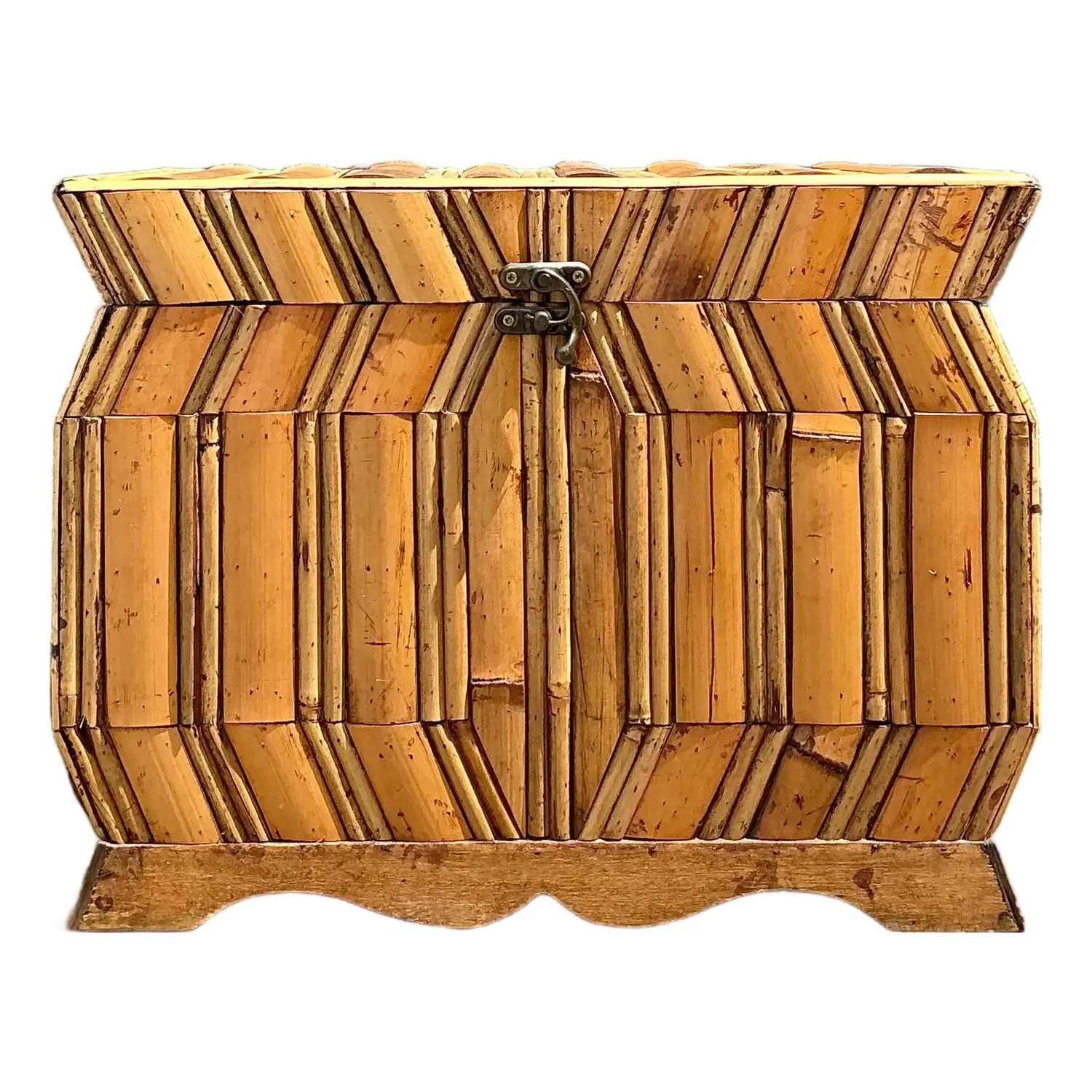 Vintage Faceted Rattan Box