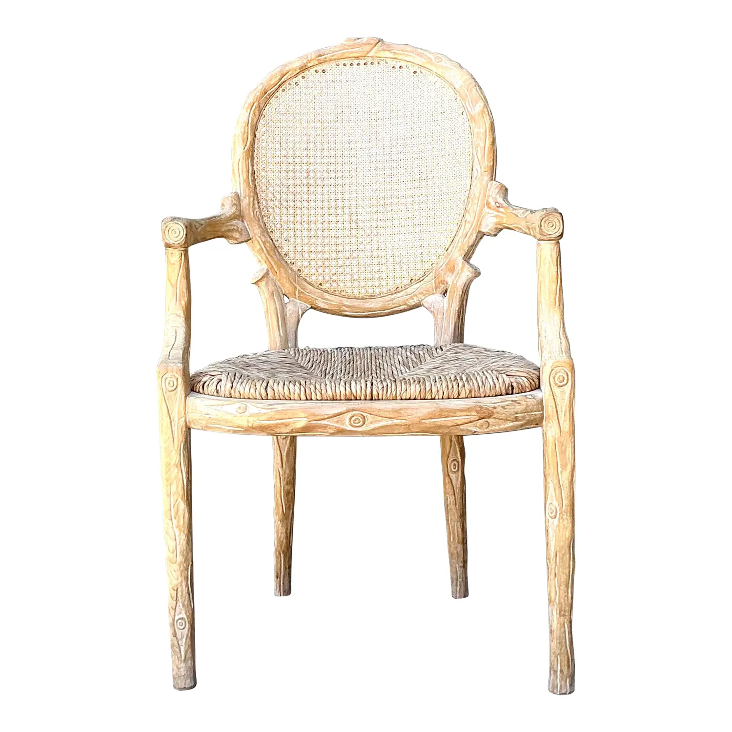 Vintage Faux Bois Arm Chair